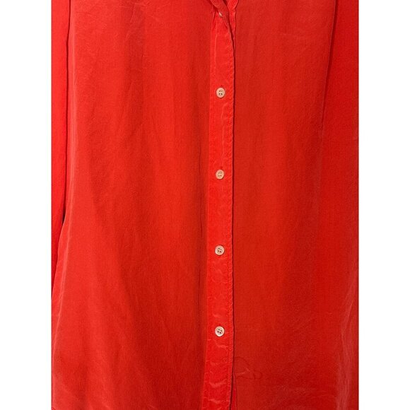 J CREW Women’s 4 Coral LUCINDA Silk Long Sleeve Button Up Top Blouse - Picture 10 of 12